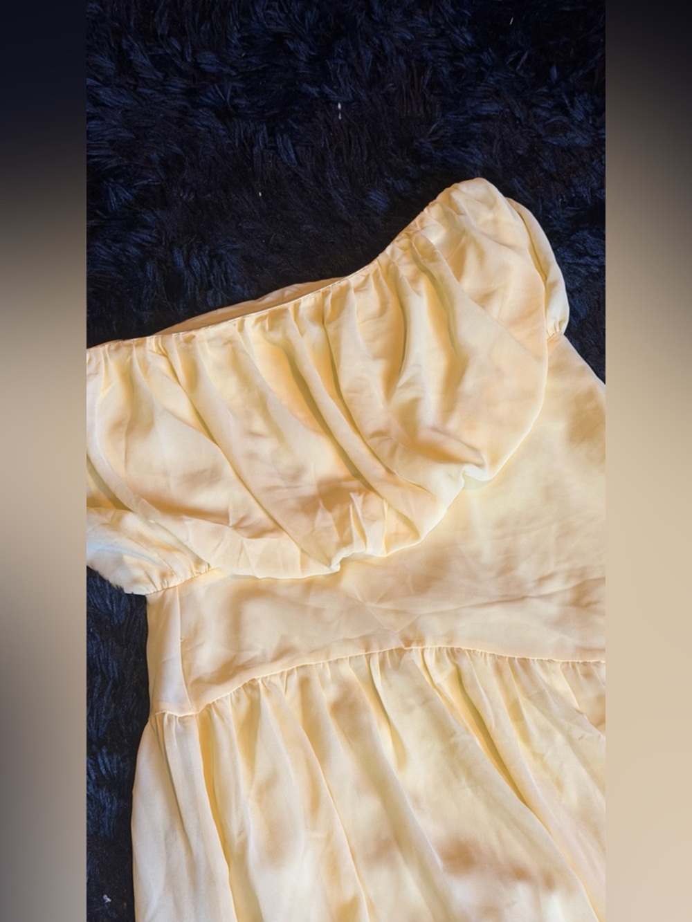 NWT Elegant Strapless Tiered Maxi Dress - Yellow (Size L) - Picture 5 of 8